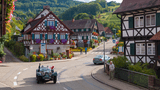 Oldtimer fährt durch Sasbachwalden