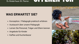 Tag der offenen Tür Plakat A4 mit Fotos und grafische Elementen in gelb und blau Farben.png