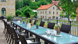 Schlosshotel Blankenburg - Terrasse mit Tafel
