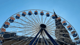 Riesenrad vor Nikolaikirche Alzey